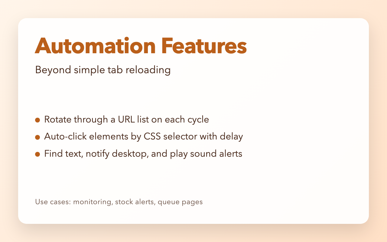 Automation features screenshot
